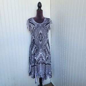 World Unity Women's Midi Dress Paisley Sleeveless Rhinestone Embellished Sz S